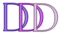 Logo mit drei D nebeneinander in den Farben Lila, Pink und Hellrosa